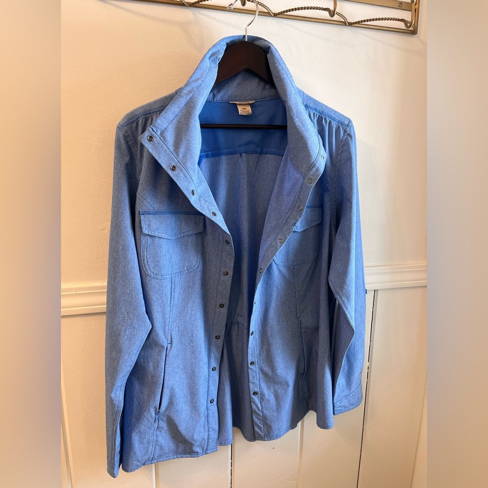 Duluth Trading Co Blue Stretch Utility Shirt Jacket Women’s XXL Lightweight